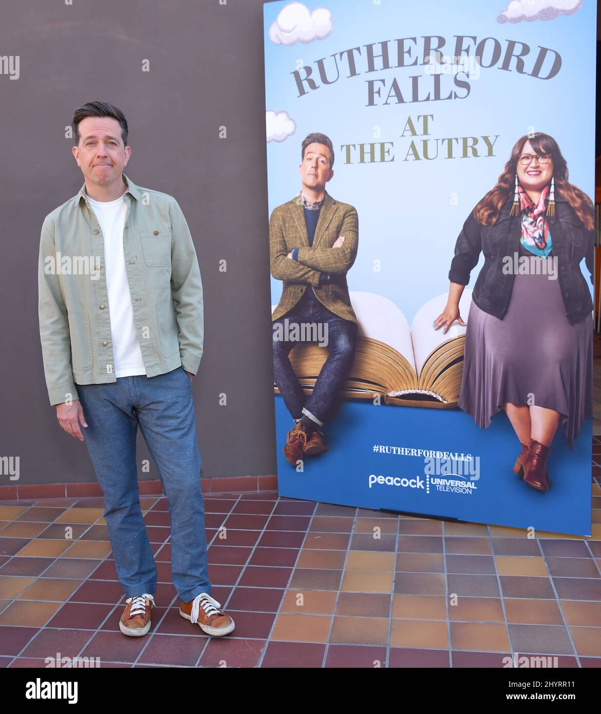 Ed Helms che frequentano una fotocellula a Los Angeles, California Foto Stock