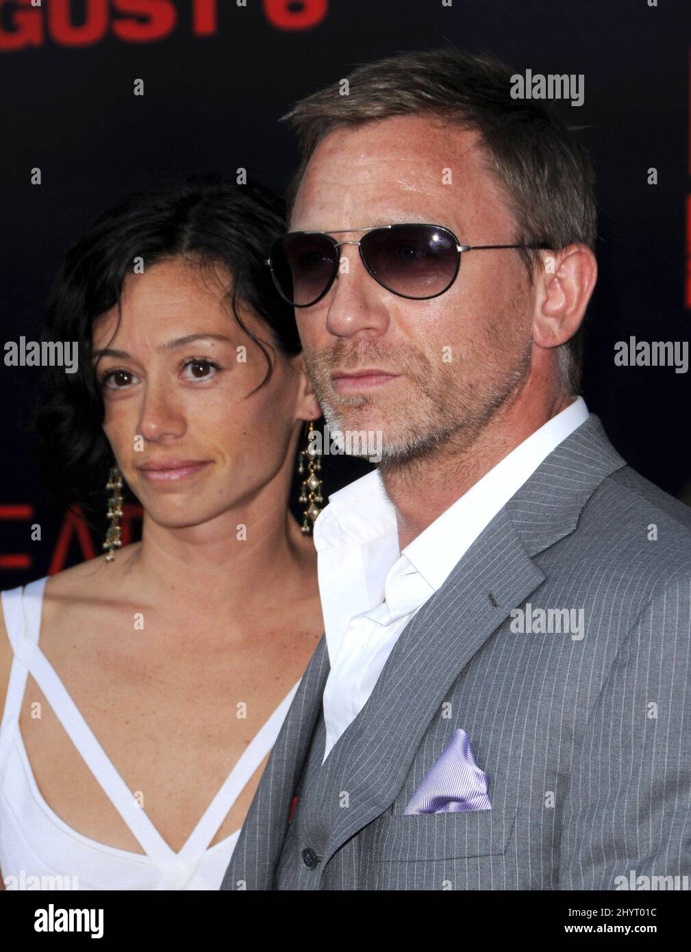 Daniel Craig e Satsuki Mitchell arrivano per la prima di Pineapple Express a Los Angeles. Foto Stock