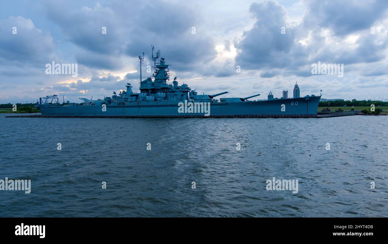 La nave da guerra USS Alabama Foto Stock