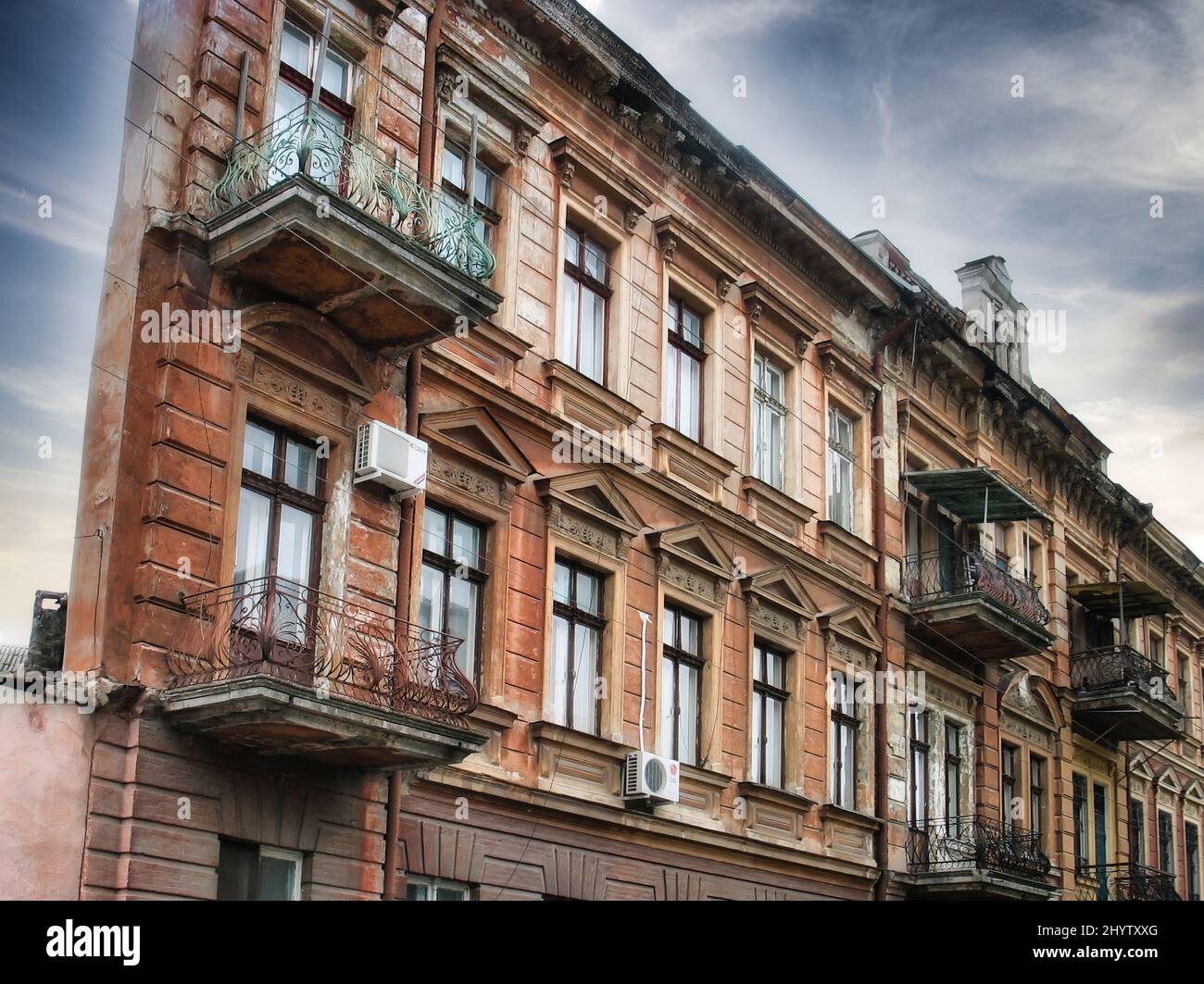 La Casa piatta, edificio a un muro a Odessa, Ucraina Foto Stock