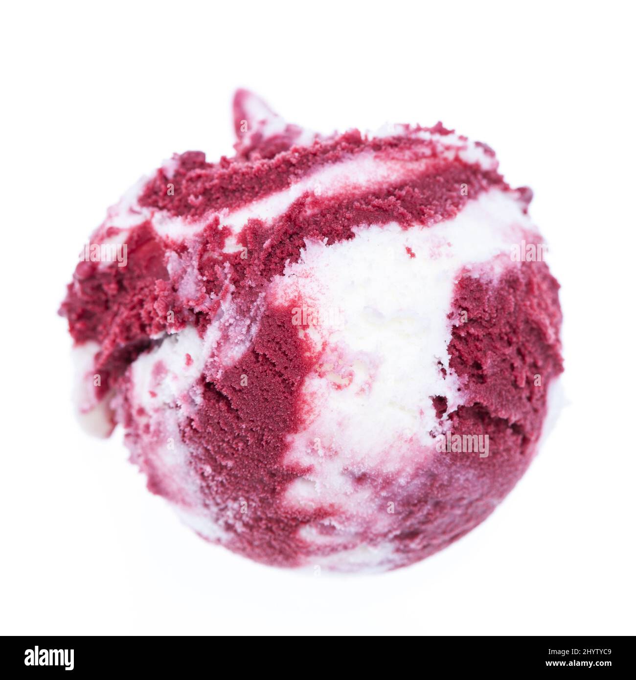 Una paletta di gelato in due colori dall'alto isolato su sfondo bianco Foto Stock