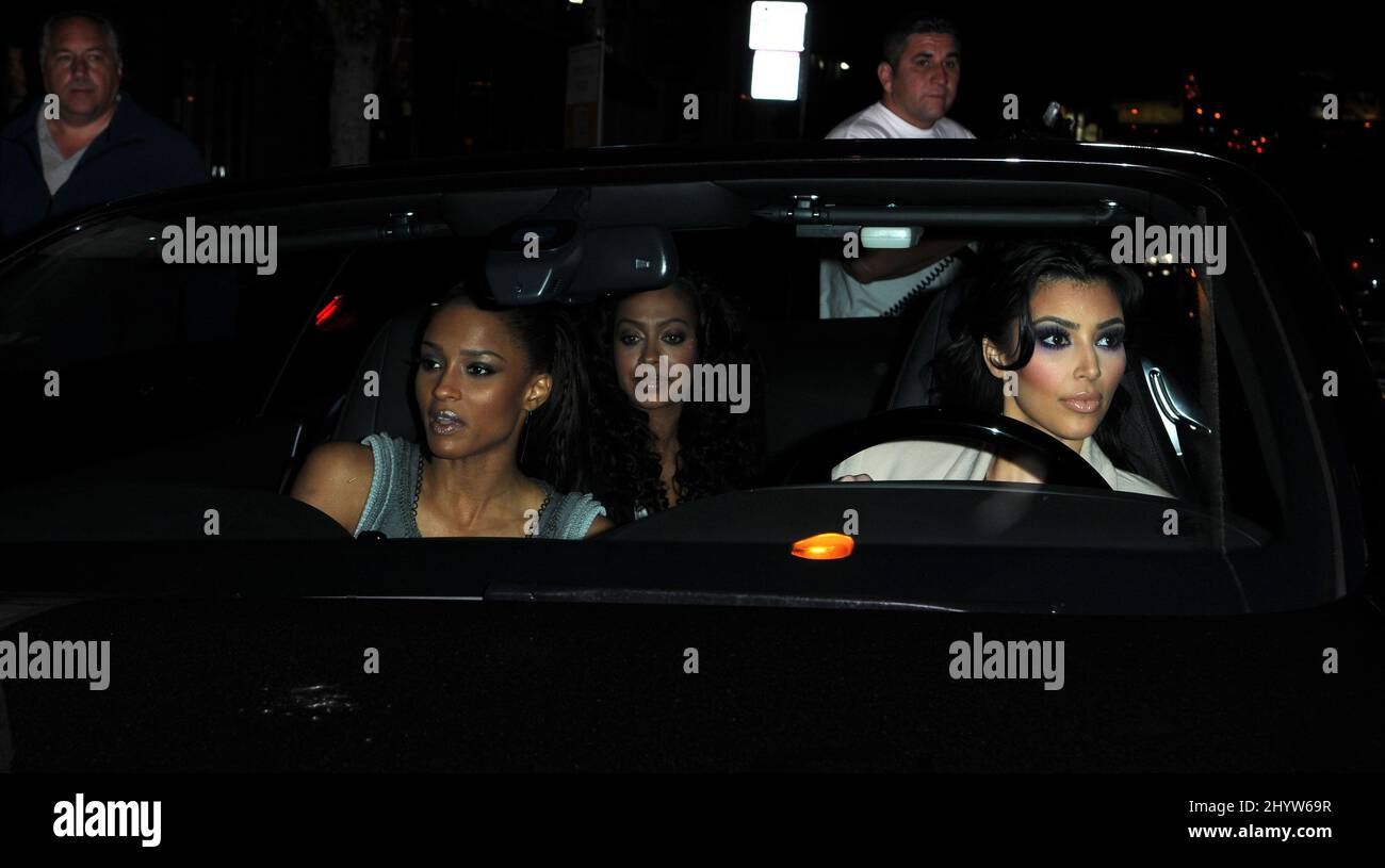 Ciara, Alani 'Lala' Vazquez e Kim Kardashian visti a West Hollywood, USA. Foto Stock