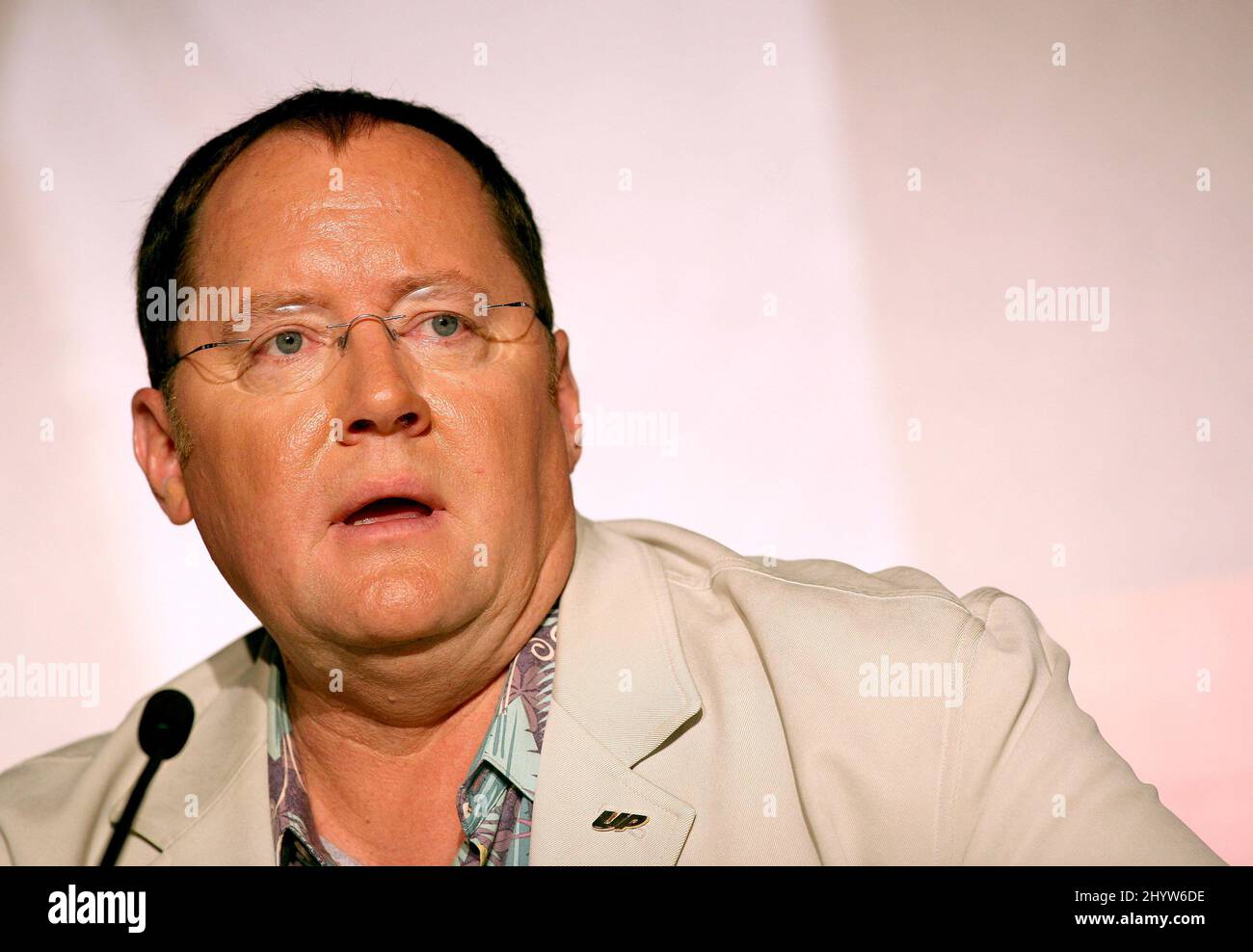 John Lasseter alla conferenza stampa per Up, parte del Festival de Cannes 62nd, Palais de Festival, Cannes. Foto Stock