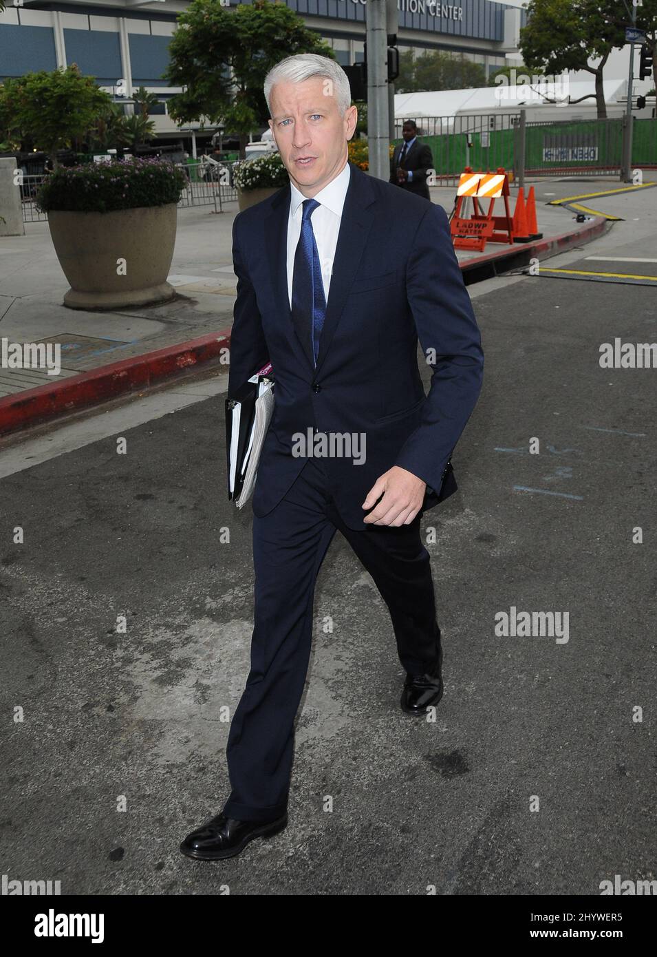 Anderson Cooper al Michael Jackson Memorial al Staple Center di Los Angeles, California. Foto Stock