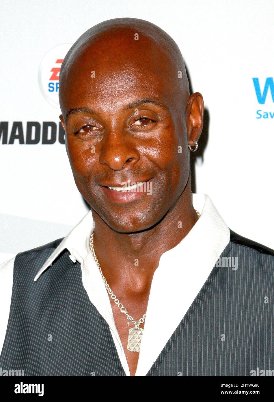 Jerry Rice arriva alla Madden NFL 10 Pigskin Pro-Am Pre-Party. Si tiene presso il Loews Santa Monica Hotel, California Foto Stock