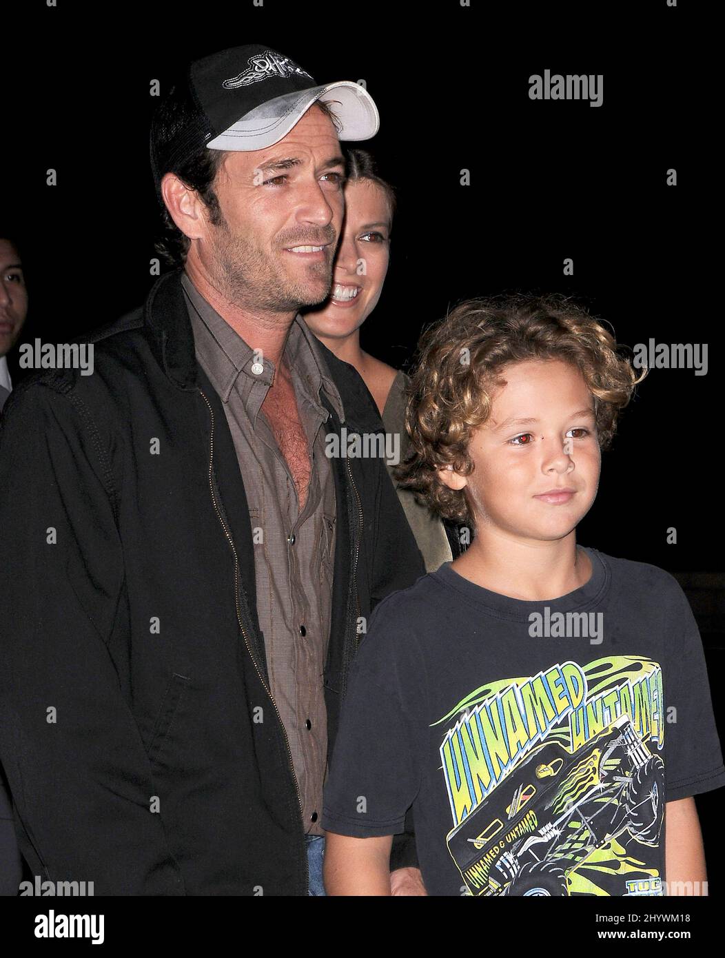 Luke Perry e il figlio Jack Perry a Santa Monica, California Foto Stock