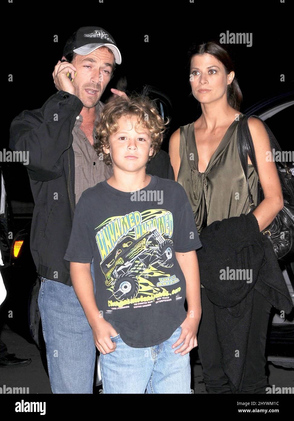 Luke Perry e il figlio Jack Perry a Santa Monica, California Foto Stock