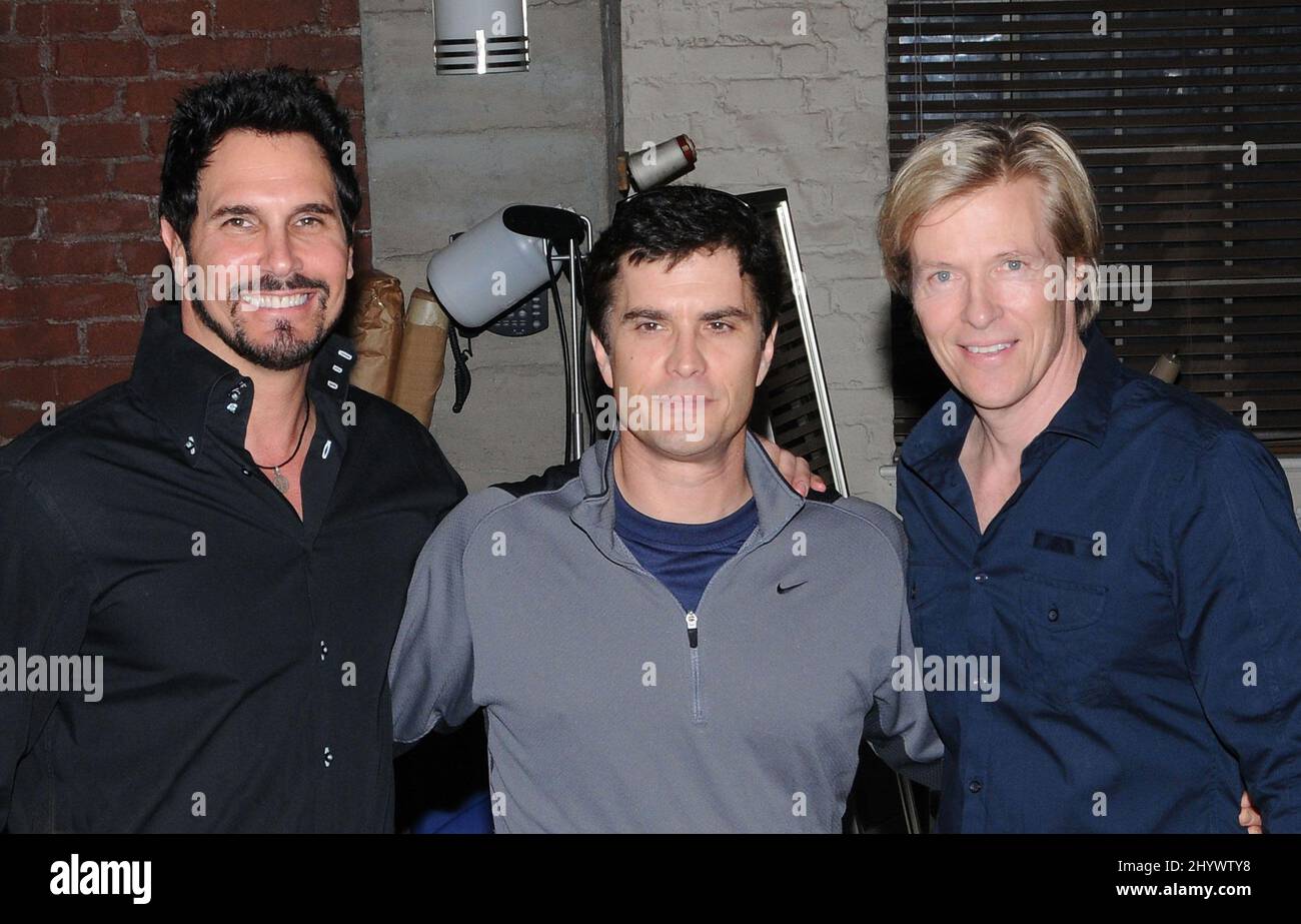 Don Diamont, Rick Hearst e Jack Wagner durante la celebrazione del 23rd° anniversario 'The Bold and the Beautiful' che si tiene presso i CBS Studios, California Foto Stock