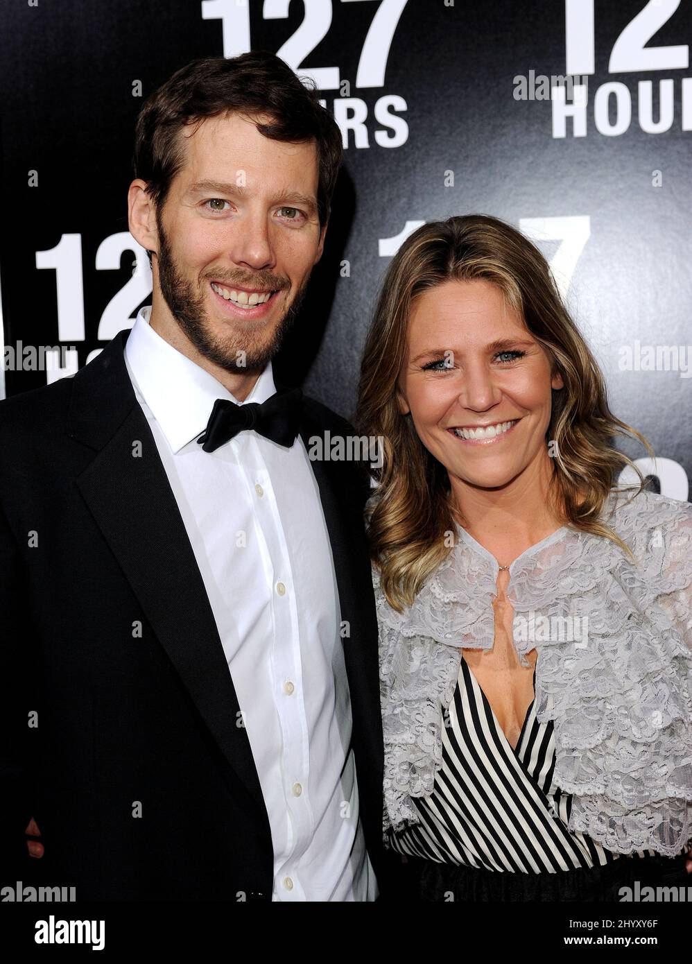 Aron Ralston alla prima delle '127 ore' che si tiene al Teatro Samuel Goldwyn a Los Angeles, USA. Foto Stock