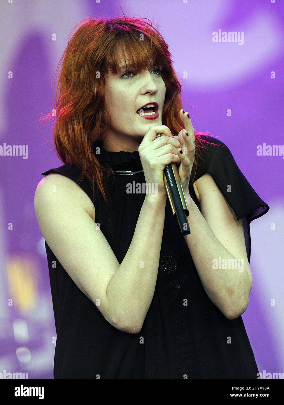 Il Florence Welch di Florence and the Machine si esibisce dal vivo al Voodoo Music Experience che si tiene presso il City Park di New Orleans, USA. Foto Stock