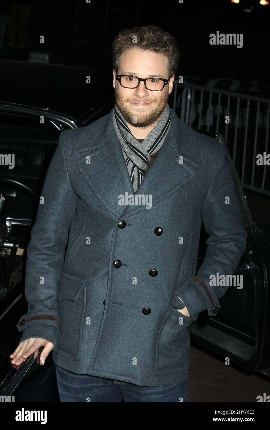 Seth Rogen durante la fotocall 'The Green Hornet' tenuta all'AMC Loews 34th Street Theatre, New York Foto Stock