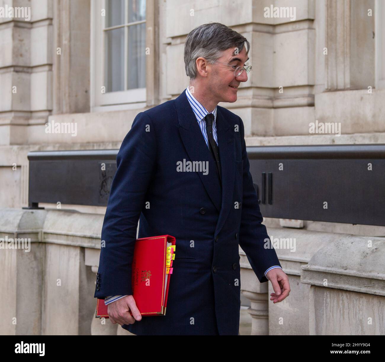 Londra, Inghilterra, Regno Unito. 15th Mar 2022. Il Ministro delle opportunità per la Brexit, JACOB REES-MOGG, è visto arrivare al Gabinetto. (Credit Image: © Tayfun Salci/ZUMA Press Wire) Foto Stock