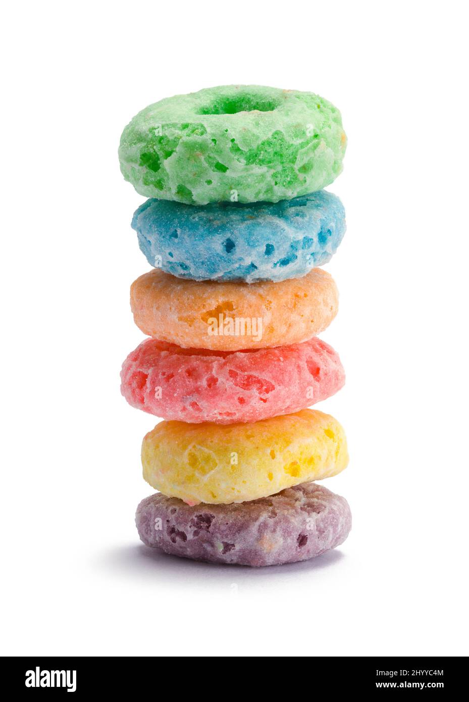 Stack di frutta cereali Cut out su bianco. Foto Stock