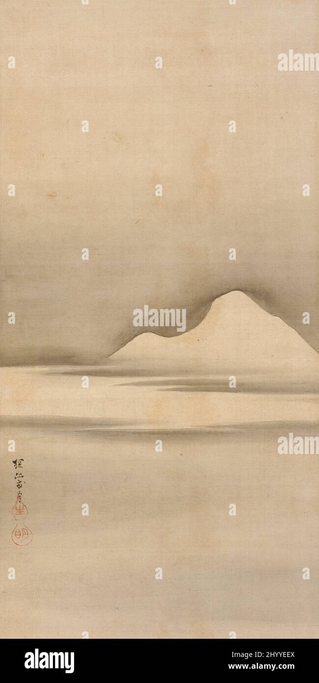 Otto viste delle valli del fiume Xiao e Xiang. Attribuito a Kanō Tan'yū (Giappone, 1602-1674). Giappone, circa 1650. Quadri; scorre. Uno da una serie di otto rotoli appesi; inchiostro su seta Foto Stock