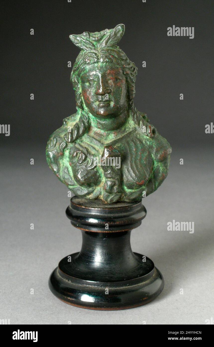 Busto piccolo di Iside. Egitto, 2nd - 3rd secolo CE. Scultura. Bronzo Foto Stock