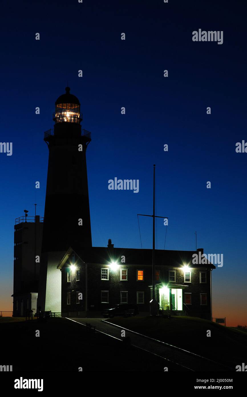 Luce Montauk all'alba Foto Stock