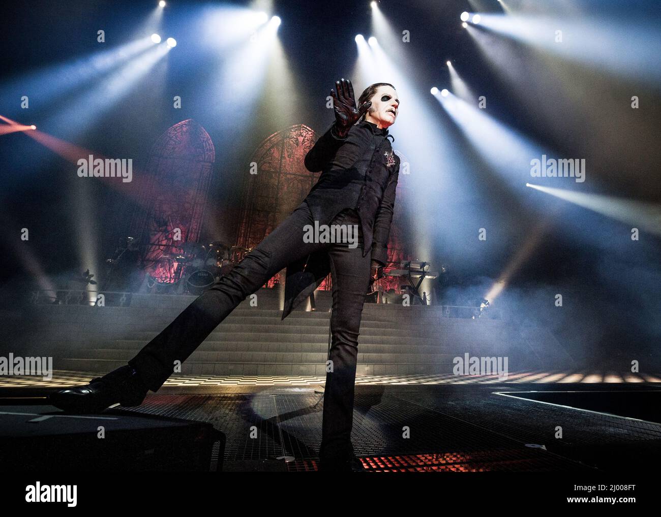 Tobias Forge della band rock Ghost si esibisce dal vivo in concerto a Oslo Spektrum il 22 febbraio 2019 Foto Stock