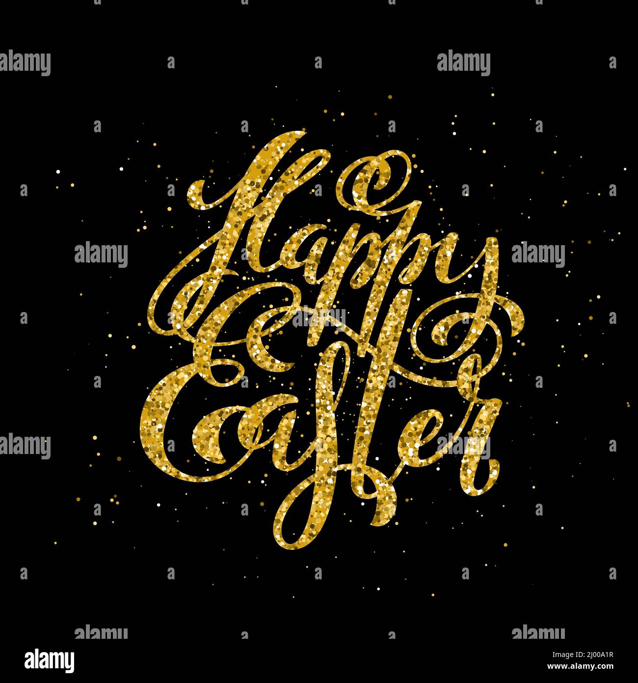 Buon banner di Pasqua con calligraphy.Template disegnata a mano per poster con lettering. Illustrazione vettoriale. Illustrazione Vettoriale