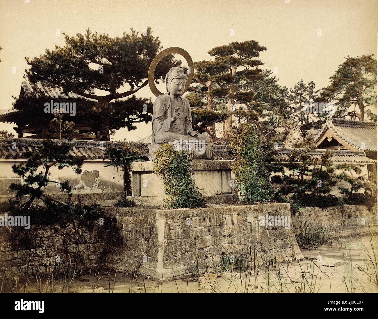 Immagine di bronzo Shinkoji. 1865. Fotografie. Stampa in argento albume, colorata a mano Foto Stock