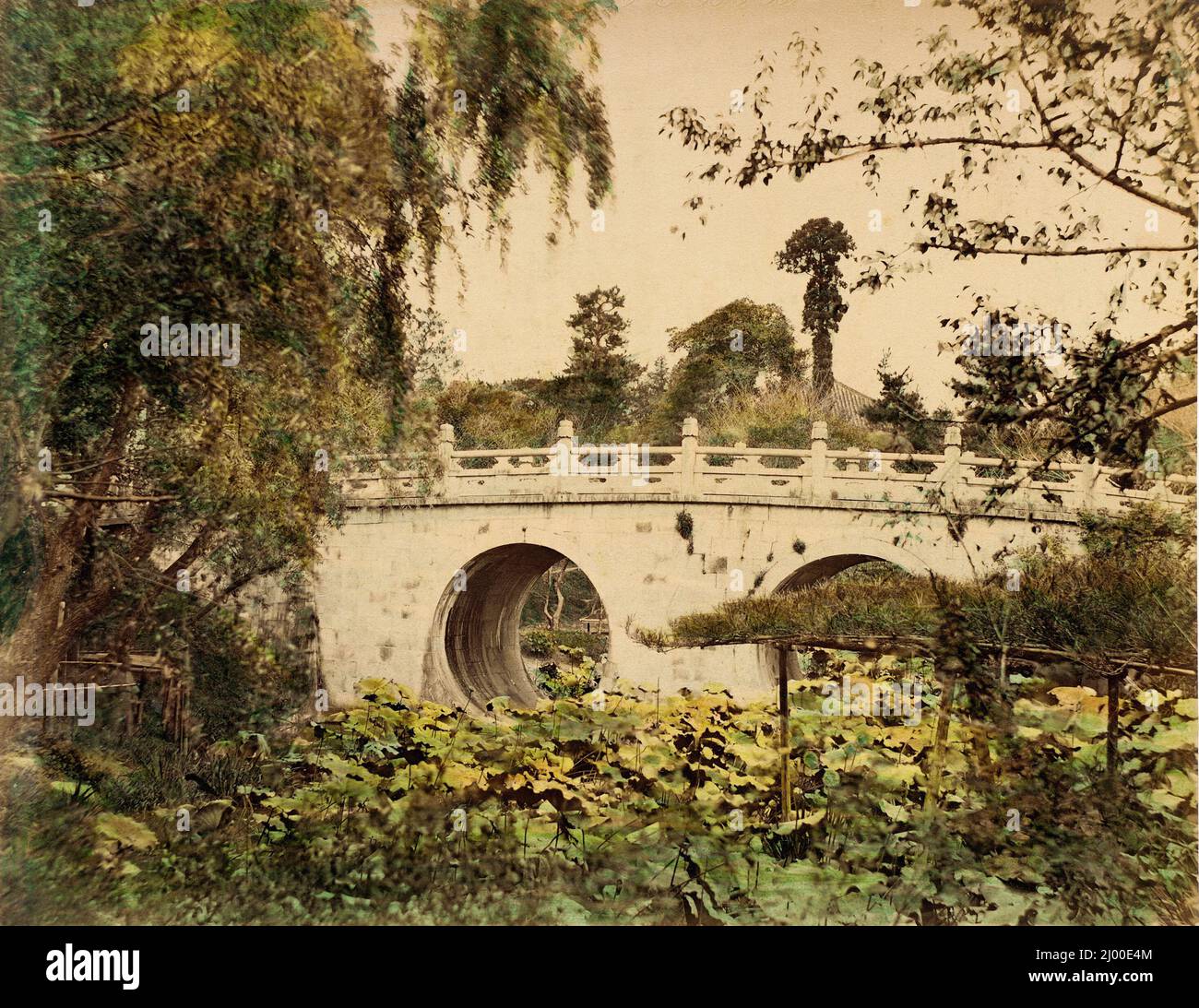 Ponte di spettacolo di Otani. 1865. Fotografie. Stampa in argento albume, colorata a mano Foto Stock