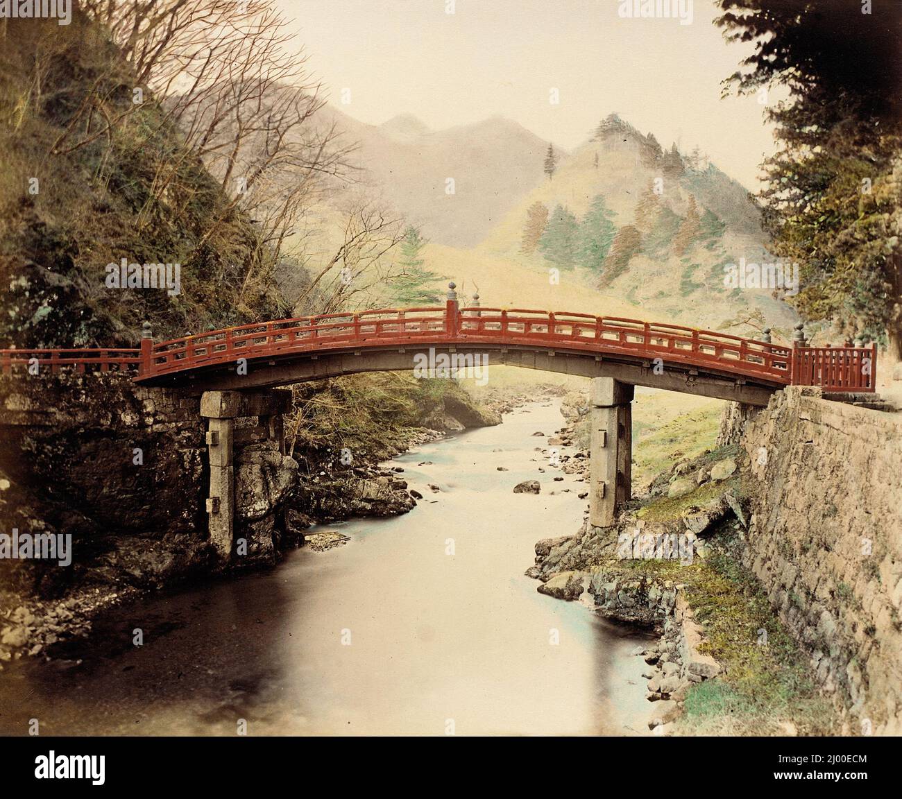 Ponte sacro. 1865. Fotografie. Stampa in argento albume, colorata a mano Foto Stock