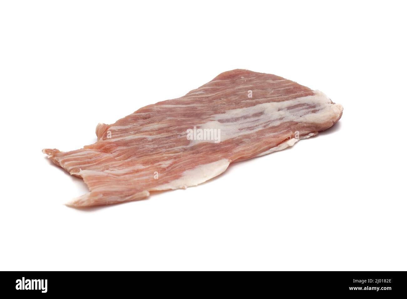 Un segreto iberico, è una carne di maiale molto apprezzata in Spagna. Grezzo, isolato su sfondo bianco. Foto Stock