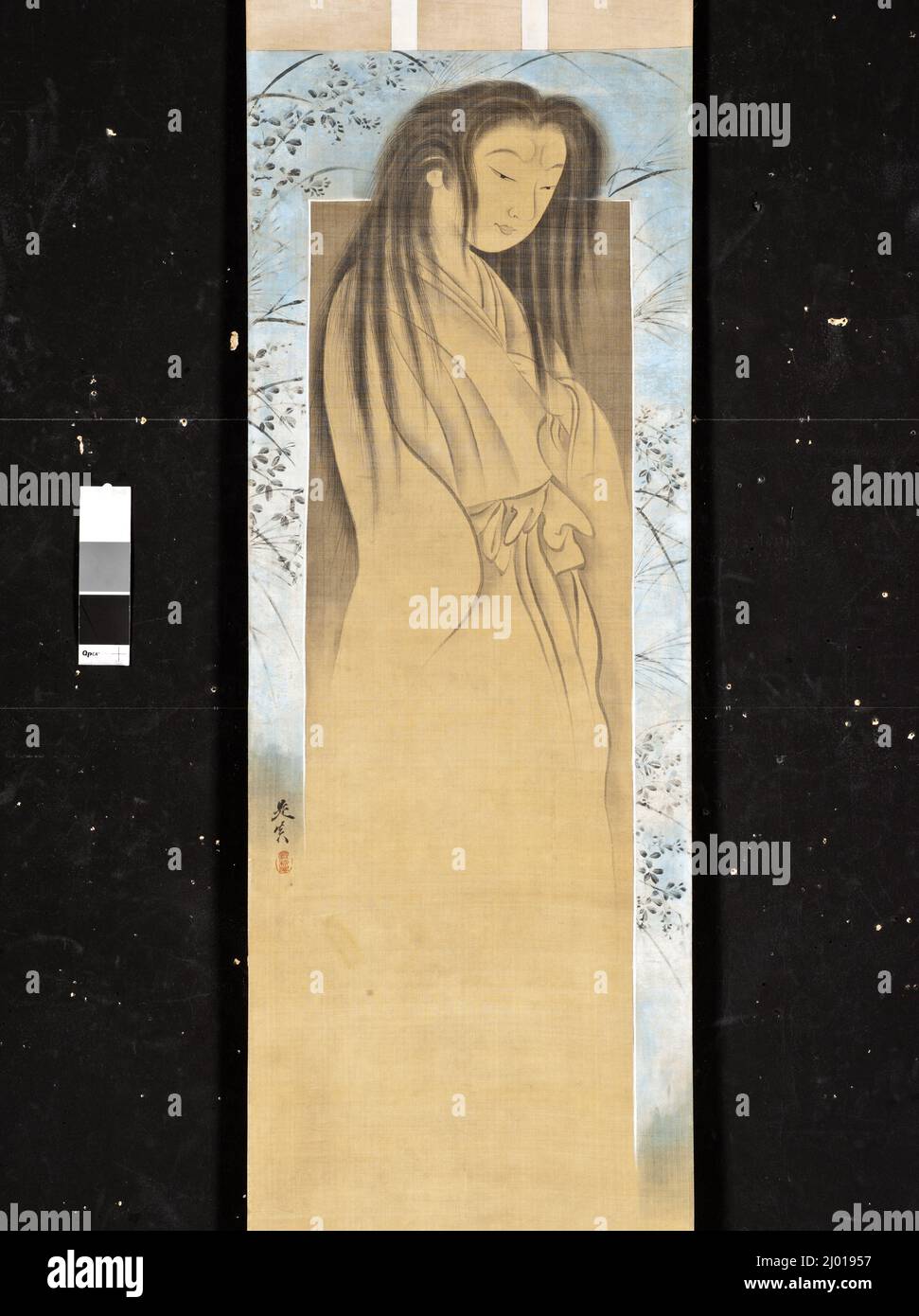 Fantasma. Shibata Zeshin (Giappone, 1807-1891). Giappone, 19th secolo. Quadri; scorre. Rotolo appeso; inchiostro e argento su seta Foto Stock