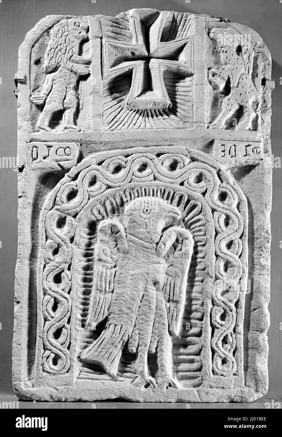Funerario Stela. Egitto, 5th - 8th secolo CE. Scultura. Calcare Foto Stock