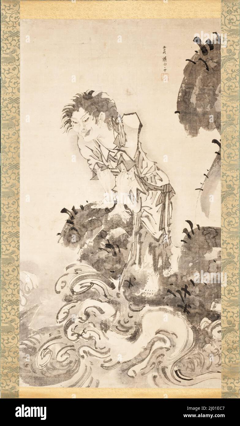 Daoista immortale. Attribuito a Soga Shōhaku (Giappone, 1730-1781). Giappone, 18th secolo. Quadri; scorre. Scorrimento sospeso; inchiostro sulla carta Foto Stock