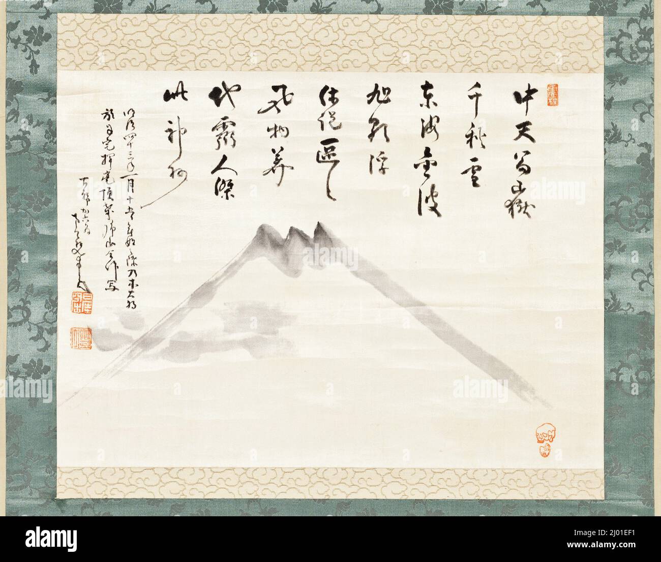 Mt. Fuji. Nakahara Nantenbō (Giappone, 1839-1925). Nessuna data. Quadri; scorre. Rotolo sospeso; inchiostro su seta Foto Stock
