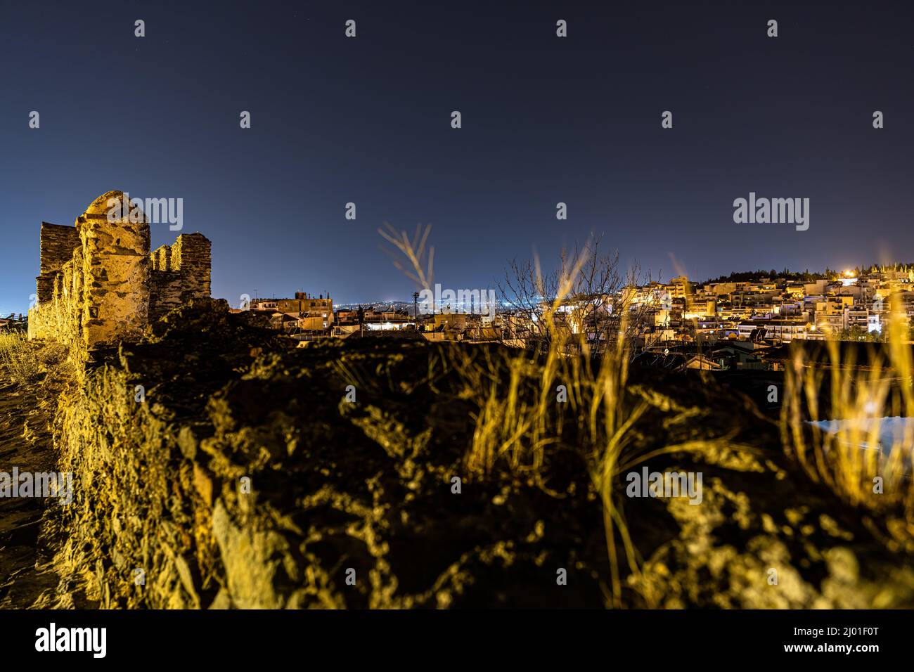 Thessaloniki viste urbane , durante la notte. Foto Stock