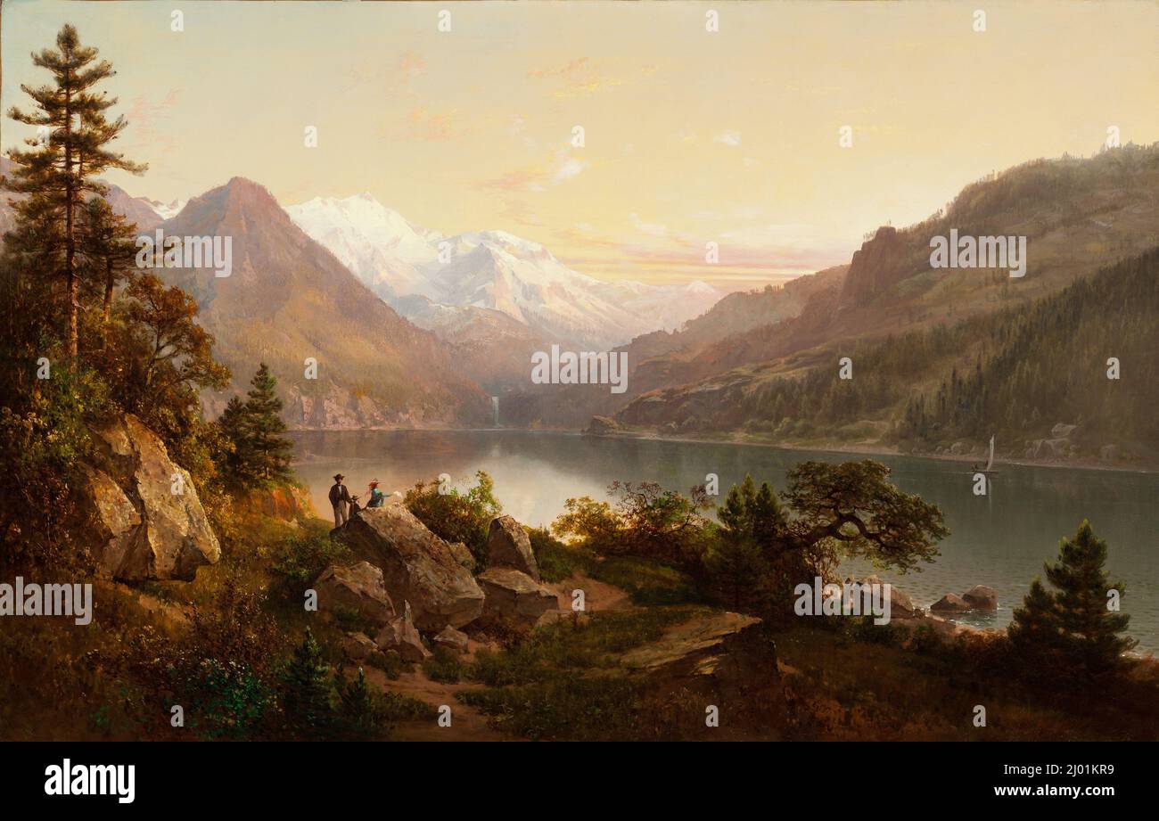 Emerald Bay, Lake Tahoe. Thomas Hill (Inghilterra, Birmingham, Stati Uniti attivi, 1829-1908). Stati Uniti, 1864. Dipinti. Olio su tela Foto Stock