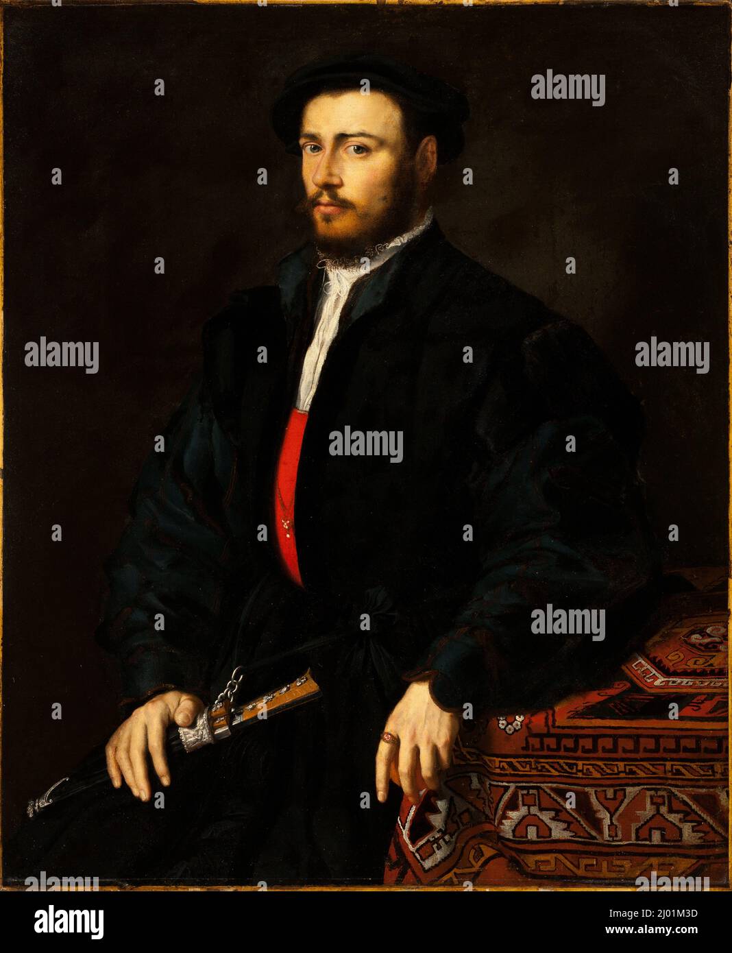 Ritratto di un giovane nobile. Scuola Veneto-Lombardo (Italia, fine 16th). Olanda, circa 1545. Dipinti. Olio su tela Foto Stock