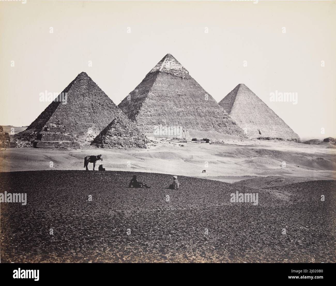 Piramidi di El-Geezeh (dal sud-ovest). Francis Frith (Inghilterra, 1822-1898). Egitto, circa 1857, stampato circa 1865. Fotografie. Stampa in argento albume Foto Stock