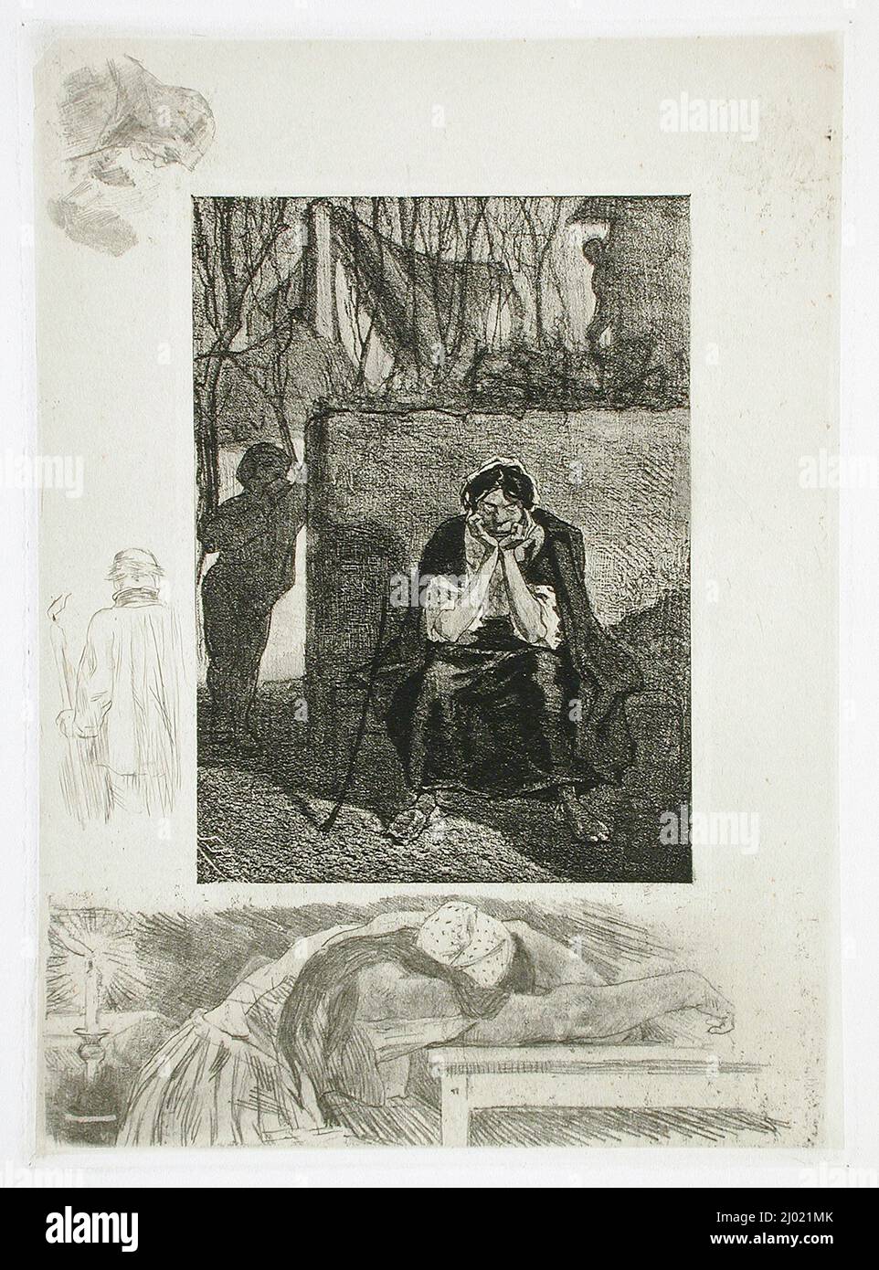 Li sotte Marie-Josèphe. Félicien Victor Joseph ROPS (Belgio, Namur, 1833-1898). Belgio, 1891. Stampe; incisioni. Heliocalcure e incisione su carta giapponese Foto Stock