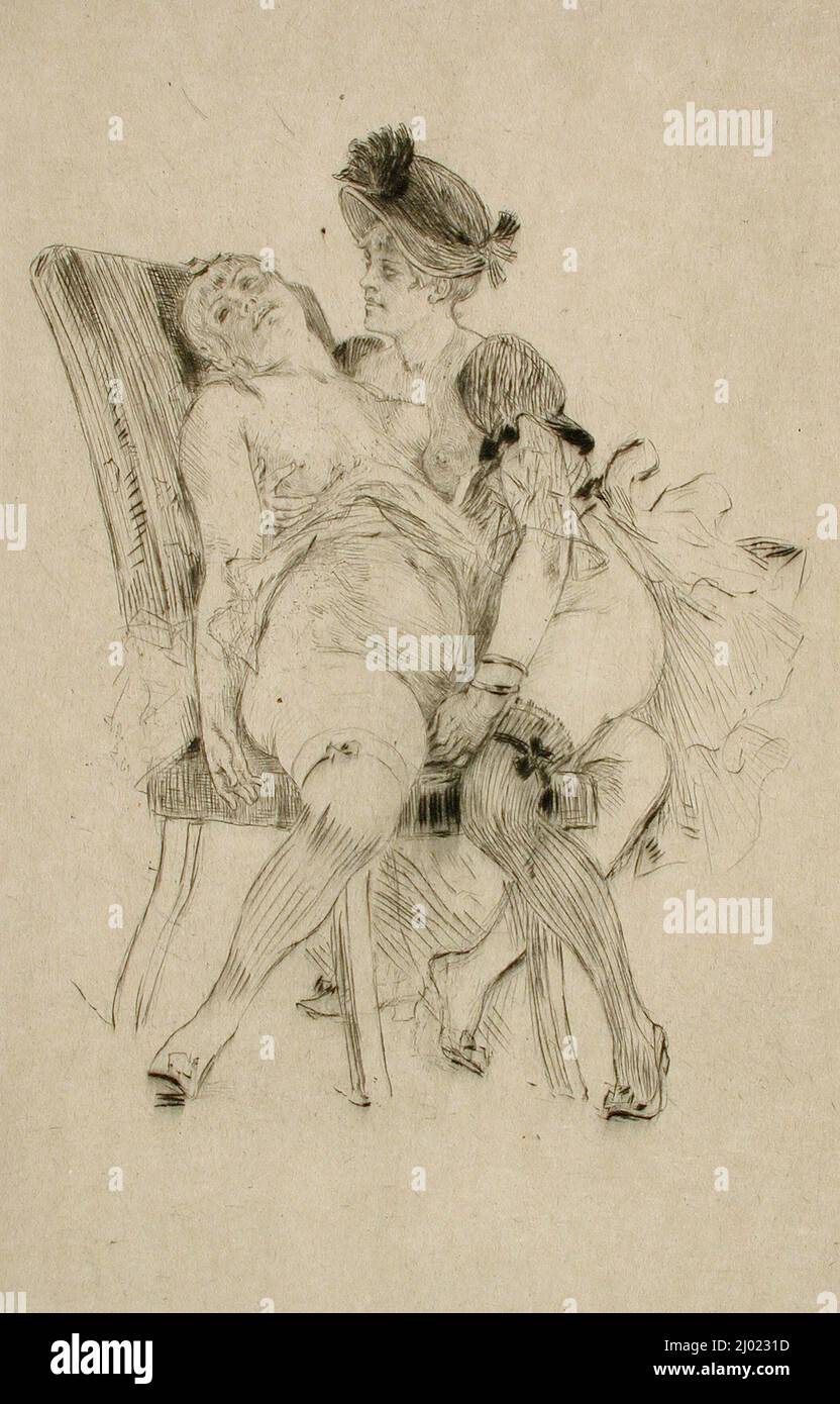 IT Visite. Félicien Victor Joseph ROPS (Belgio, Namur, 1833-1898). Belgio, nessuna data. Stampe; incisioni. Incisione e punto secco Foto Stock