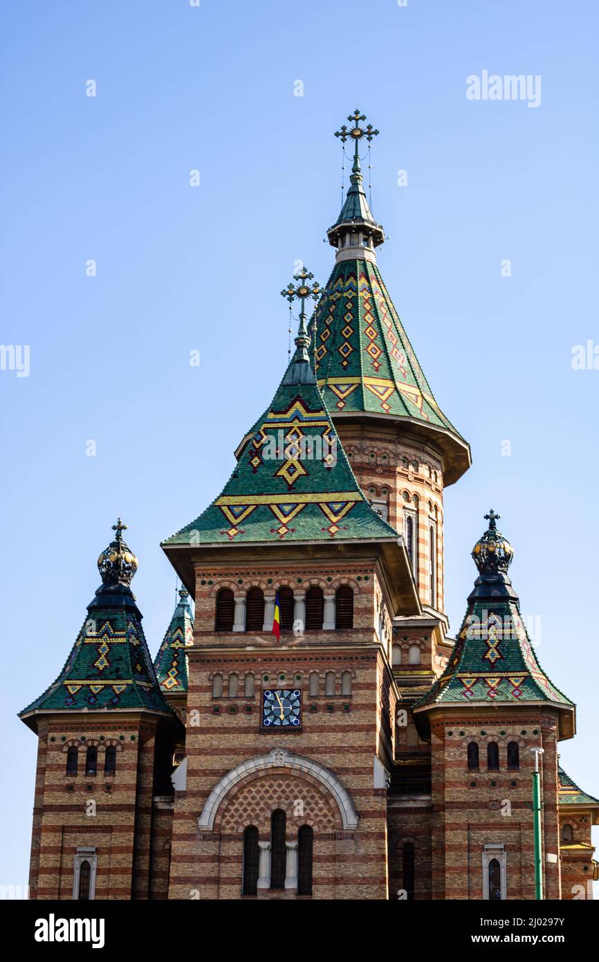 La Cattedrale Ortodossa di Timisioara si trova nell'area centrale della città Foto Stock