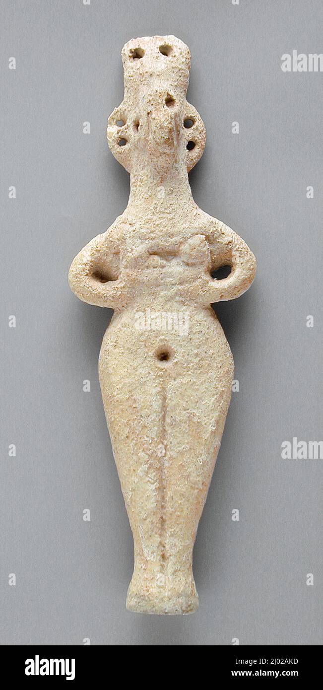 Figura femminile. Siria settentrionale, Syro-Hittite, 2000-1000 a.C. Scultura. Terracotta Foto Stock