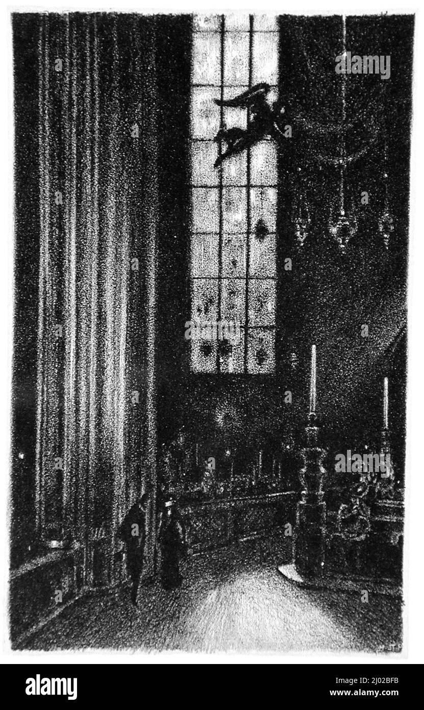 Nella cattedrale. Hugo Steiner-Prag (Boemia, Praga, 1880-1945). Germania, 1915-1916. Stampe; litografie. Litografia su carta fatta a mano Foto Stock