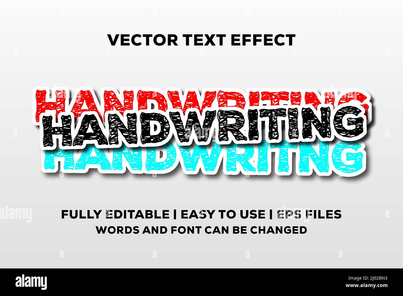 effetto testo vettoriale della grafia completamente modificabile Illustrazione Vettoriale