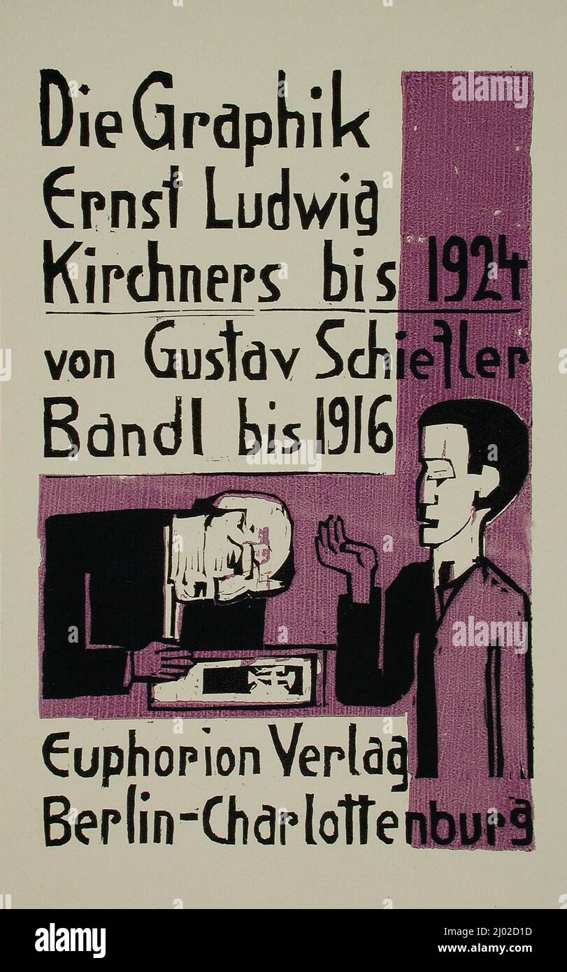 Senza titolo. Ernst Ludwig Kirchner (Germania, 1880-1938). Germania, 1924. Stampe; tagli di legno. Legno stampato in nero e viola su carta a vacchetta Foto Stock