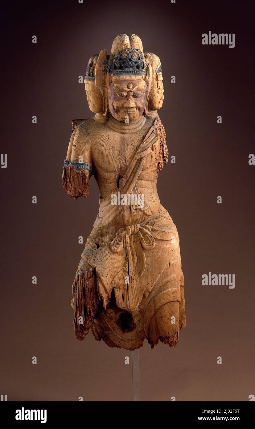 Gozanze Myō-ō: Luminoso re dell'Oriente. Anonimo. Giappone, periodo Heian iniziale, 10th secolo. Scultura. Legno con tracce di vernice nera Foto Stock