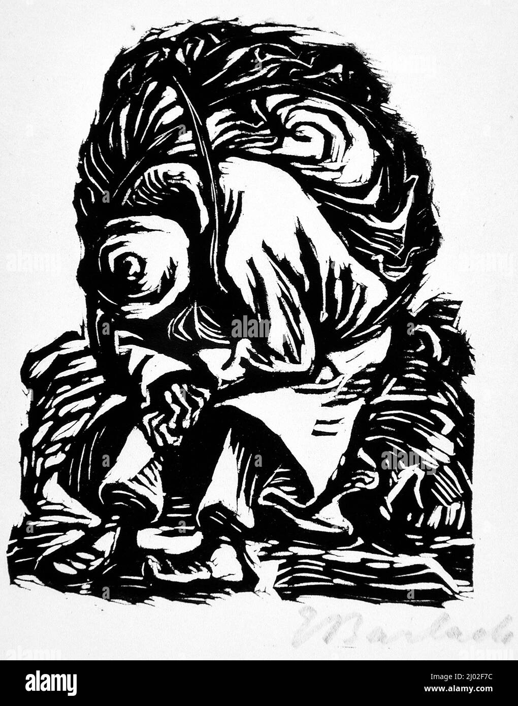 Il fondante. Ernst Barlach (Germania, 1870-1938). Germania, 1922. Stampe; portafogli. Venti tagli di legno su carta giapponese Foto Stock