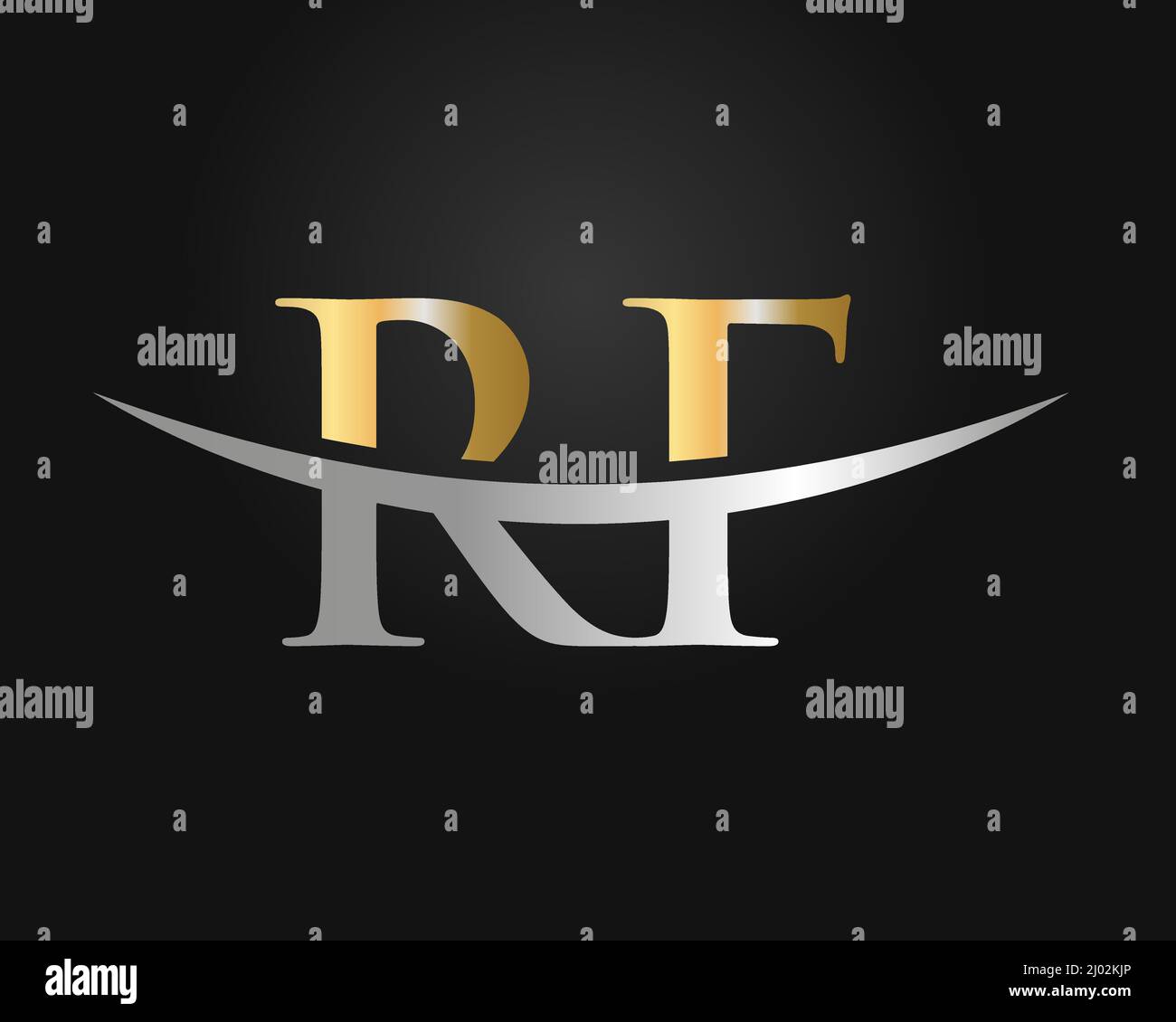 Vettore di disegno del logo RF lettera del monogramma iniziale. Modello di progettazione del logo RF Illustrazione Vettoriale
