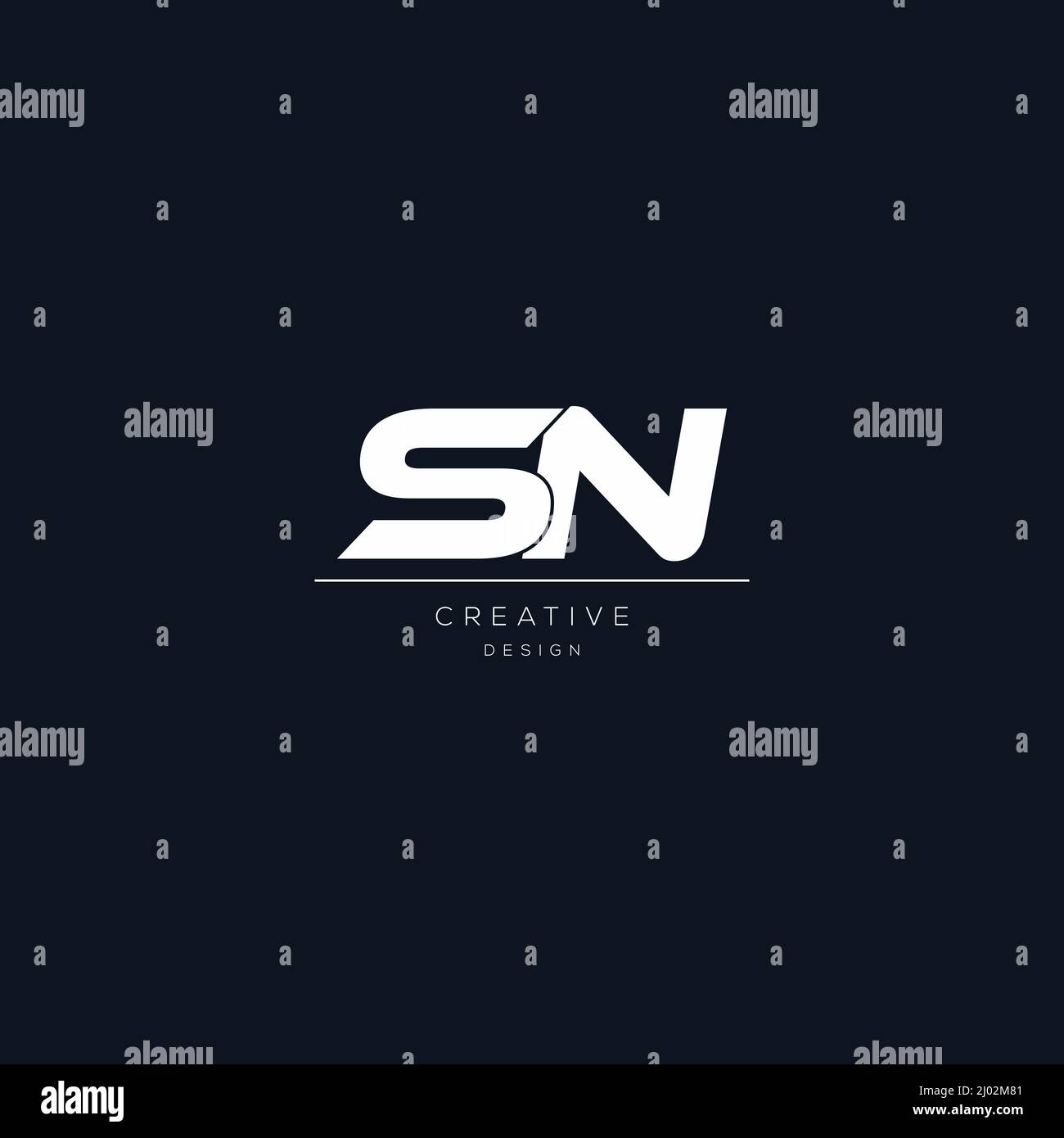 Elementi del modello di disegno con icona del logo SN Letter Illustrazione Vettoriale