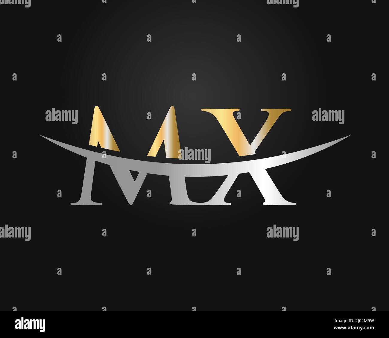Lettera del monogramma iniziale MX Logo Design Vector. Modello di progettazione del logo MX Illustrazione Vettoriale