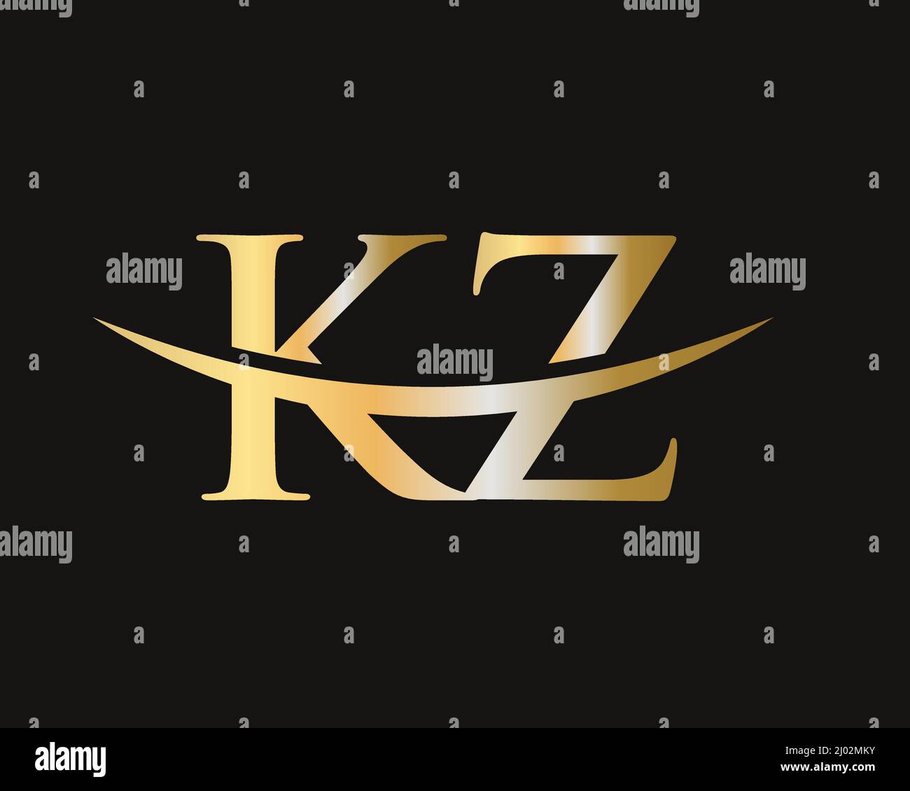 Lettera del monogramma iniziale disegno del logo KZ vettore. Modello di progettazione logo KZ Illustrazione Vettoriale