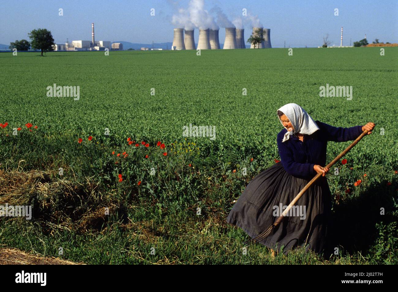 Bohunice slova Jaslovské Bohunice stesso modello di Tchernobyl pericoloso nucleare Slovacchia Foto Stock