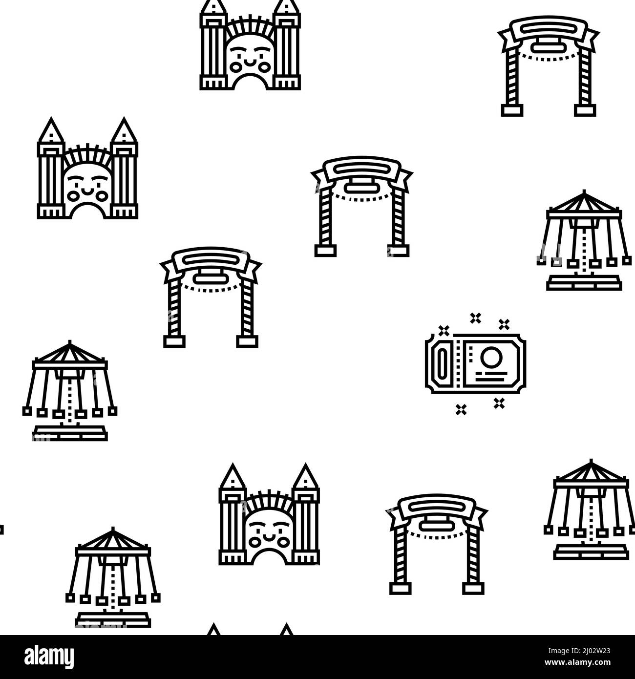 Parco divertimenti, spettacolo Vector Seamless Pattern Illustrazione Vettoriale