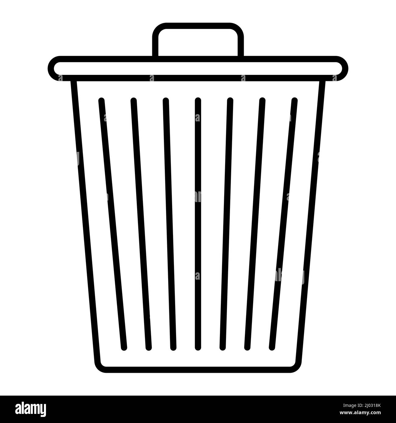 Icona cestino, cestino per raccogliere, smistare e riciclare rifiuti Illustrazione Vettoriale